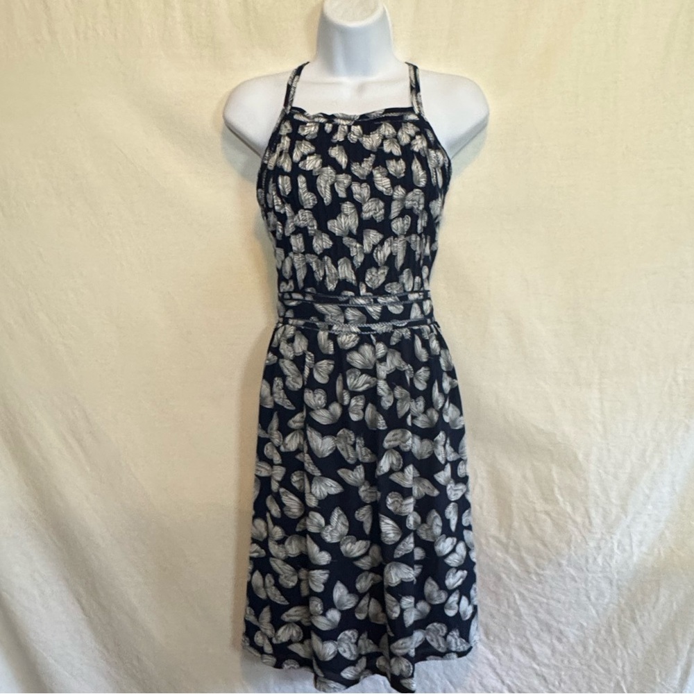 C-186 Layered with Love Black & White‎ Sleeveless MIDI Dress Size S